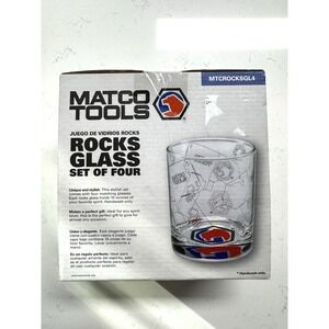 Matco Tools Rare Limited Lowball Rocks  Whiskey Glasses Set Of 4 Promotional